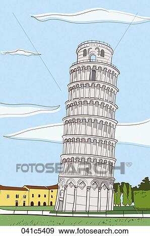 illustration of leaning tower of Pisa View Large Illustration Stock Illustration - illustration of leaning tower of Pisa. Fotosearch