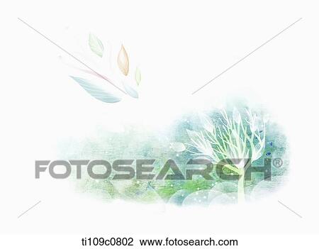 illustration of leaves and trees View Large Illustration Drawing - illustration of leaves and trees. Fotosearch