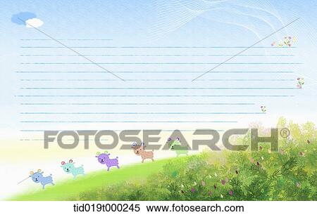 illustration of letter template with a nature scene as background View Large Illustration Stock Illustration - illustration of letter template with a nature scene as background. Fotosearch