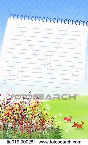 illustration of letter template with flowers View Large Illustration Clip Art - illustration of letter template with flowers. Fotosearch