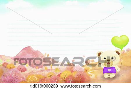 Stock Illustration - illustration of letter template with autumn background. Fotosearch