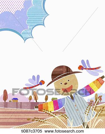 illustration of memo template featuring scarecrow View Large Illustration Stock Illustration - illustration of memo template featuring scarecrow. Fotosearch