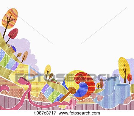 Stock Illustration - illustration of memo template featuring traditional items. Fotosearch
