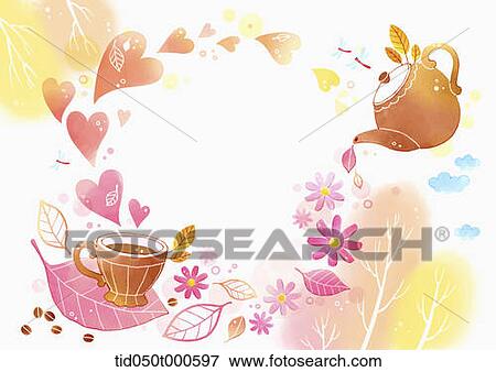 illustration of memo template featuring coffee cup and pot View Large Illustration Stock Illustration - illustration of memo template featuring coffee cup and pot. Fotosearch