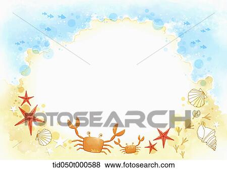 Stock Illustration - illustration of memo template with concept of sea. Fotosearch
