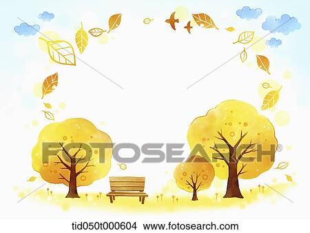 Stock Illustration - illustration of memo template with autumn image. Fotosearch