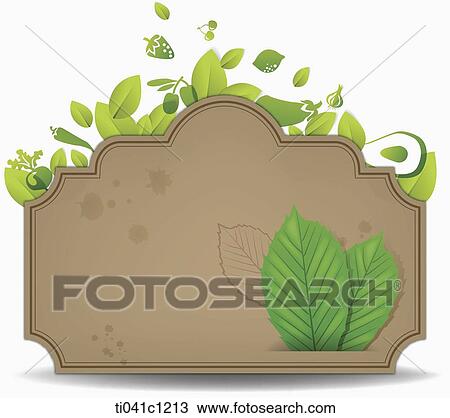 Drawing - illustration of message template with green energy. Fotosearch