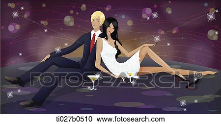 Clipart - illustration of people in a party. Fotosearch