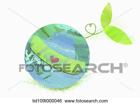 Stock Illustration - illustration of renewable energy featuring globe. Fotosearch