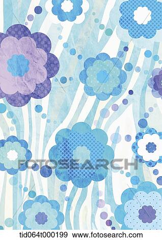 illustration of unique design in blue flowers View Large Illustration Stock Illustration - illustration of unique design in blue flowers. Fotosearch