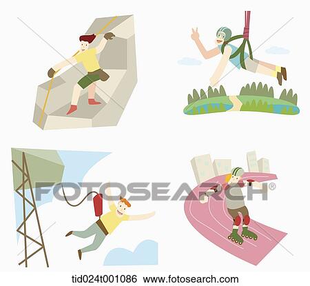 Stock Illustration - illustrations of a man doing different sports . Fotosearch