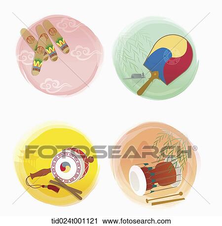 Clip Art - illustrations related to Korean Chuseok items. Fotosearch