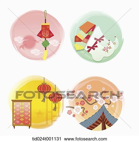 Clip Art - illustrations related to Korean Chuseok. Fotosearch