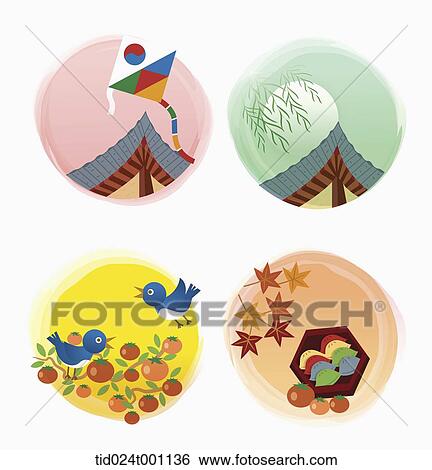 illustrations related to Korean Chuseok View Large Illustration Stock Illustration - illustrations related to Korean Chuseok. Fotosearch
