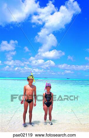 snorkeling, child, couple, childcouple, swim suit, leports, sports View Large Photo Image Stock Photo - snorkeling, child, couple, childcouple, swim suit, leports, sports. Fotosearch