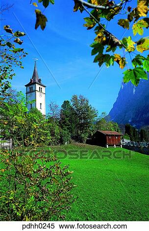 Swiss, scenery, building, house, church, mountain, tree View Large Photo Image Stock Photography - Swiss, scenery, building, house, church, mountain, tree. Fotosearch