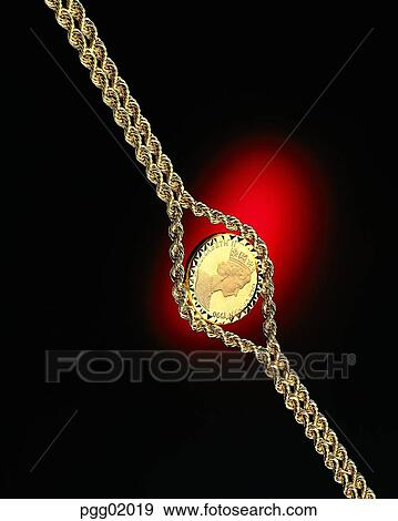 Stock Photo - gold, gold bracelet, jewel, jewelry, accessories. Fotosearch