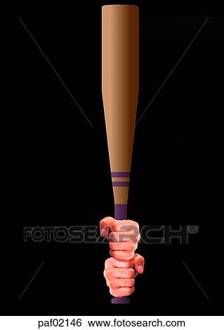 Stock Photograph - baseball bat, manhand, hand, baseball, bat. Fotosearch