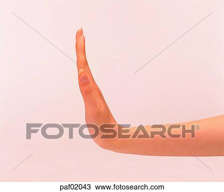 Stock Image - finger, hand, hi-five, middle finger, greeting. Fotosearch