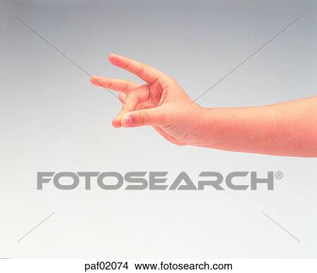 Picture - finger, second finger, second fingerfinger, thumbnail, thumbnail, hand. Fotosearch