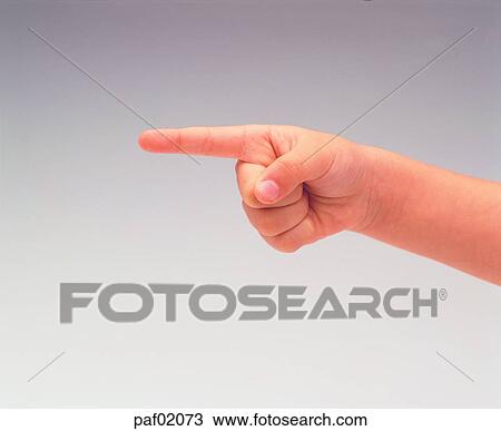 Stock Image - finger, second finger, second fingerfinger, hand, child. Fotosearch