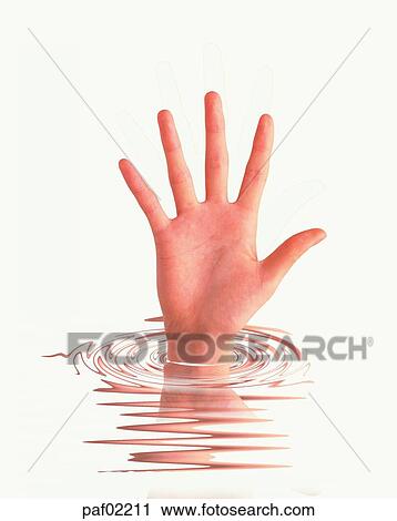 Stock Image - hand, finger, water, graphics, computer graphics, CG, woman. Fotosearch