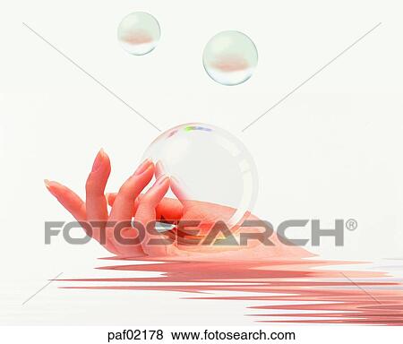 Stock Photo - hand, hand, finger, ball, woman. Fotosearch
