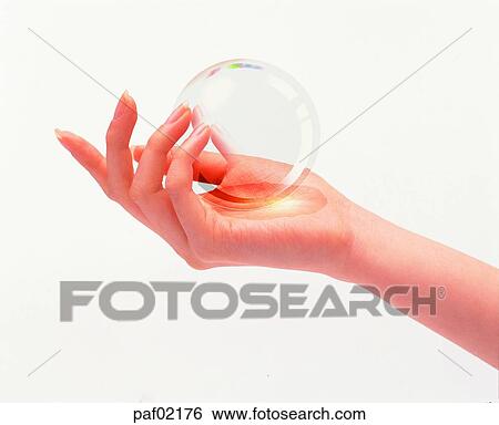 Stock Photograph - hand, hand, finger, ball, woman. Fotosearch