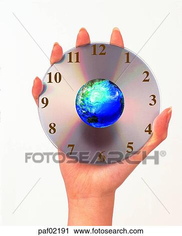 Stock Image - hand, hand, finger, clock, graphics, computer graphics. Fotosearch