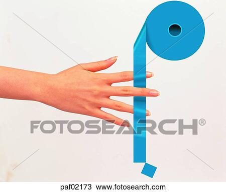 Stock Image - hand, hand, finger, ribbon, tape. Fotosearch