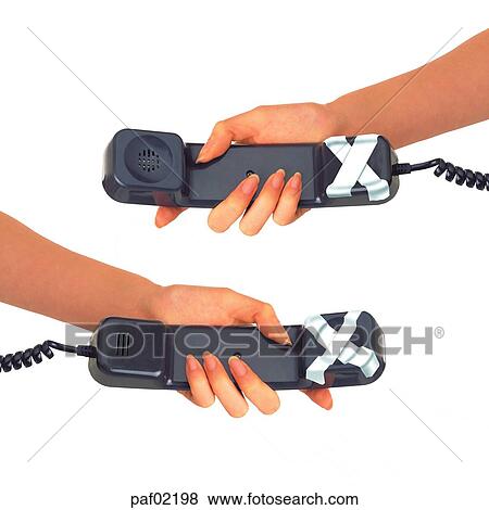 Stock Photo - hand, telephone, phone, communication, hand. Fotosearch