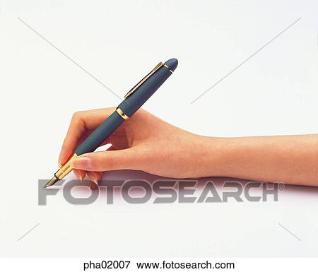 Stock Photo - hands, hand, finger, fountainpen, stationery, signature. Fotosearch