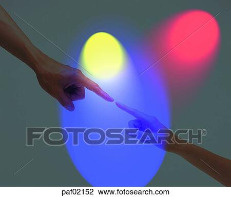 Stock Image - light, hand, finger, thumbnail, thumbnail. Fotosearch