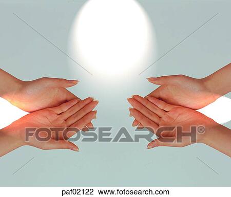 Stock Image - light, hand, hand, finger, palm. Fotosearch