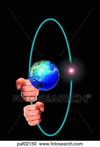 Stock Image - two hands, hands, light, hand, computer graphics, CG. Fotosearch