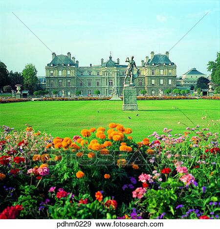 Luxembourgpark, Luxembourg, BronzeStatue, park, garden, landscape architecture, sky View Large Photo Image Stock Photo - Luxembourgpark, Luxembourg, BronzeStatue, park, garden, landscape architecture, sky. Fotosearch