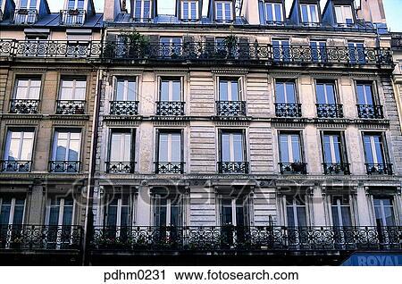 Paris, Apartment, exterior, building, structure, construction, WestEurope View Large Photo Image Stock Image - Paris, Apartment, exterior, building, structure, construction, WestEurope. Fotosearch