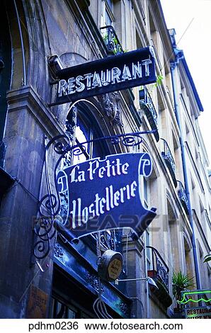 Paris, restaurant, street, signboard, advertisement, building, structure View Large Photo Image Stock Photograph - Paris, restaurant, street, signboard, advertisement, building, structure. Fotosearch
