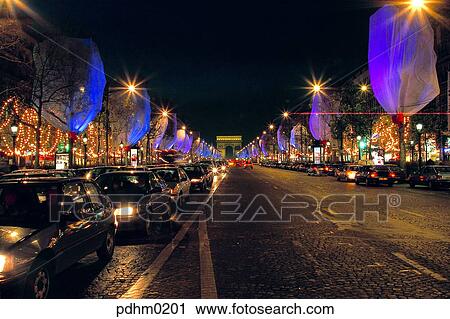 Paris, street, Street tree, road, NightView, neon, WestEurope View Large Photo Image Stock Image - Paris, street, Street tree, road, NightView, neon, WestEurope. Fotosearch