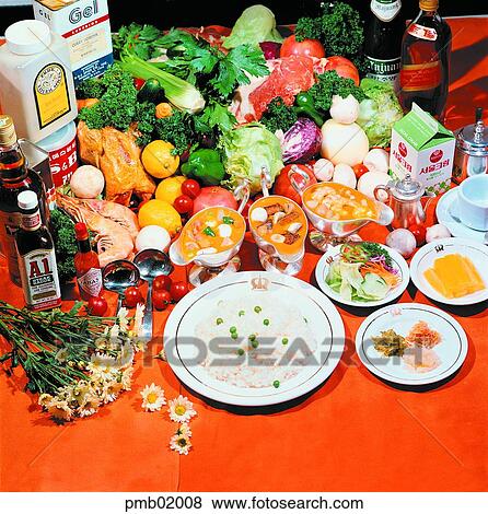Stock Photo - curry, curry with rice, wine, drinks, beverage, fruits, food. Fotosearch
