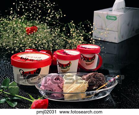 Stock Image - icecream, dairy products, dessert, food. Fotosearch