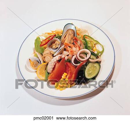 Stock Image - marine products mixed, marine products, fruits, marine products, mixture, Chinese food, food. Fotosearch