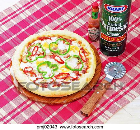 pizza, combination, bread, cheese, ham, sausage, source View Large Photo Image Stock Image - pizza, combination, bread, cheese, ham, sausage, source. Fotosearch