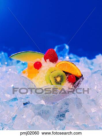 Stock Image - red bean, fruits, icecream, ice, dessert, food. Fotosearch