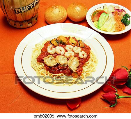 spaghetti, wine, liquor, bread, western food View Large Photo Image Stock Photography - spaghetti, wine, liquor, bread, western food. Fotosearch