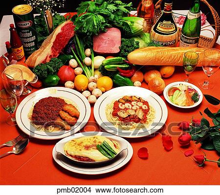 spaghetti, wine, liquor, fruit, western food View Large Photo Image Picture - spaghetti, wine, liquor, fruit, western food. Fotosearch