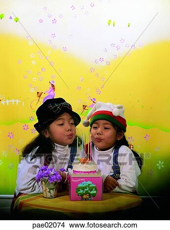 cake, birthday, child, girl, human, sister, indoor View Large Photo Image Picture - cake, birthday, child, girl, human, sister, indoor. Fotosearch