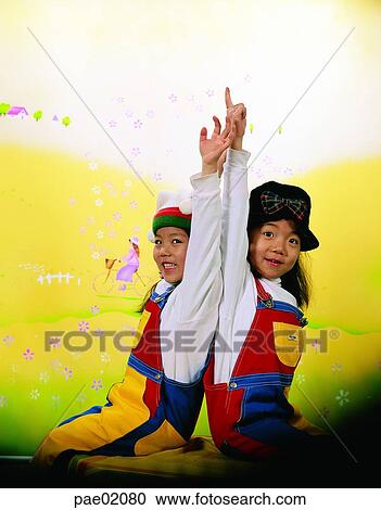 Stock Image - child, girl, indoor, humanoriantal. Fotosearch