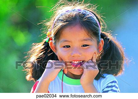 child, girlsmile, shyness, oriantal, outdoor View Large Photo Image Picture - child, girlsmile, shyness, oriantal, outdoor. Fotosearch