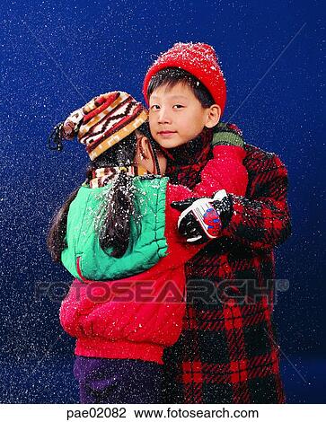 child, winter, tenderness, hug, friend, oriantal View Large Photo Image Stock Image - child, winter, tenderness, hug, friend, oriantal. Fotosearch